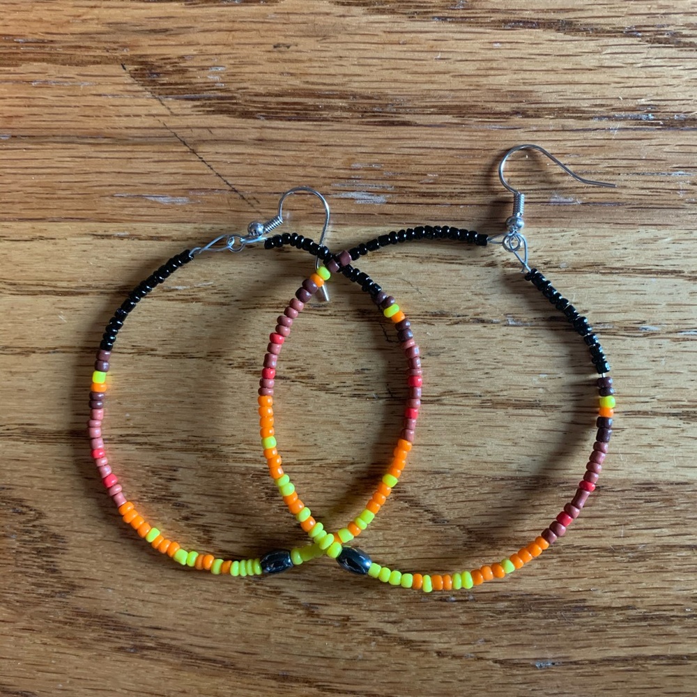 ‘Amarillo Sky’ seed bead earrings